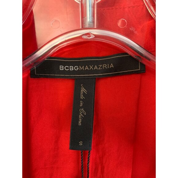 BCBG Maxazria Diane Red Shirt Dress Size S Long Sleeve NWT $248 - Picture 4 of 15